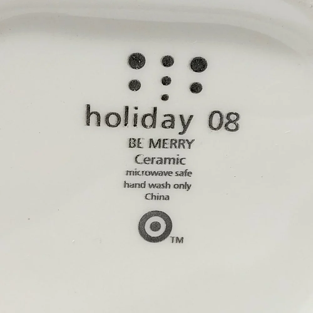 Target BE MERRY - SANTA CLAUS with Hat Mug Red White Holiday 2008 #1337